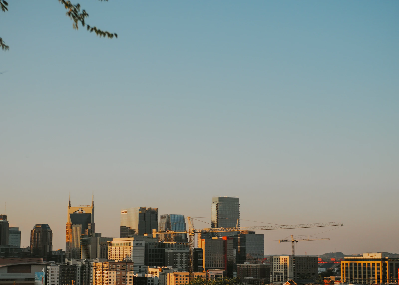 Construction crane over the Nashville skyline