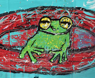 Frame from 'Free the Frog,' showcasing experimental AI-generated visuals