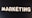 Wooden letters arranged to spell the word 'MARKETING' on a black textured background.