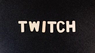 the word twitch written in white type on a black background