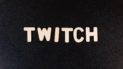 the word twitch written in white type on a black background