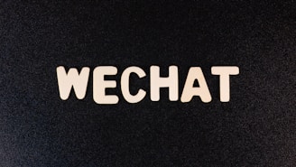 The word 'WECHAT' is written in bold, uppercase letters with a wooden texture against a dark background.