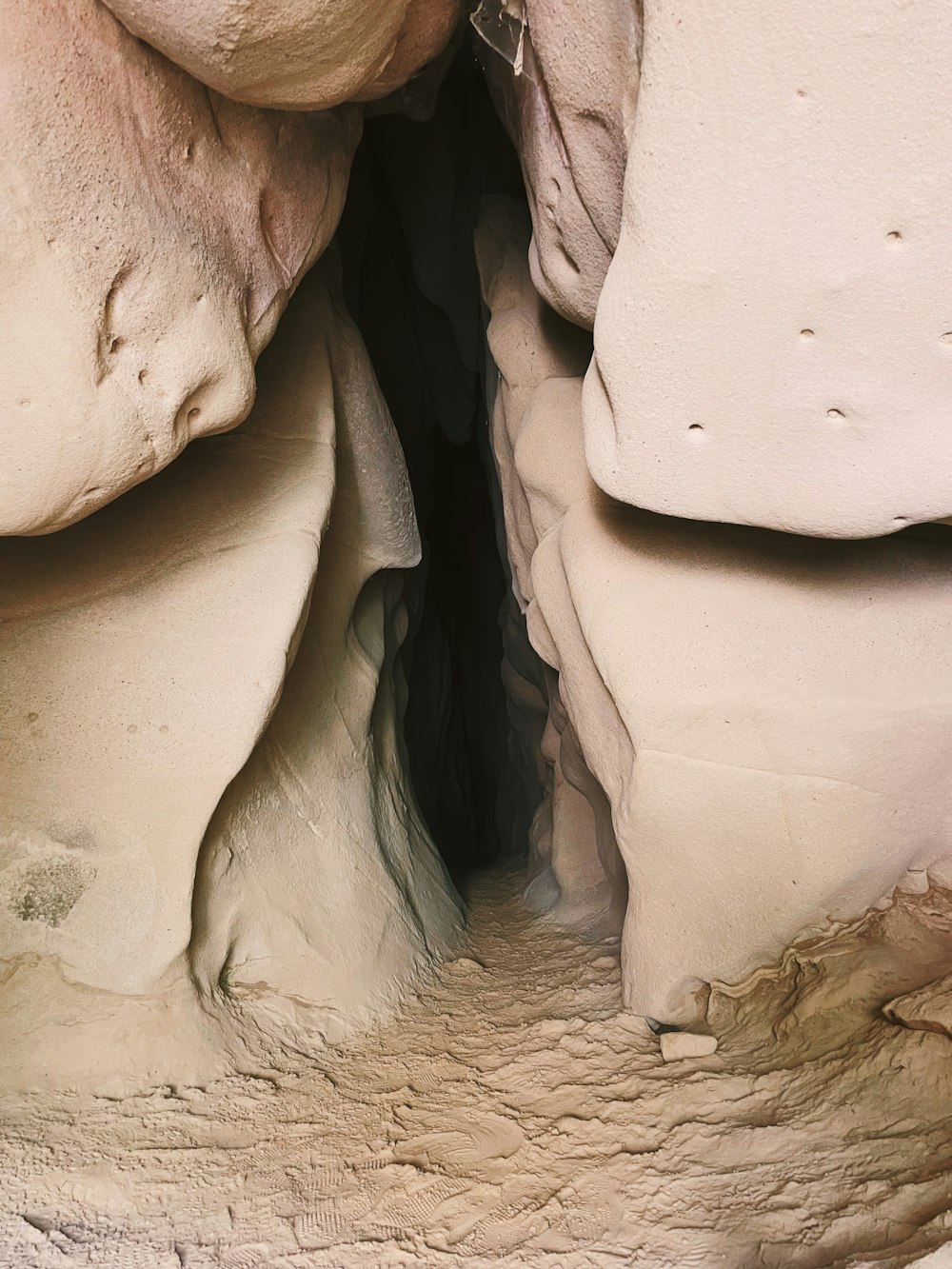 a view of the inside of a rock formation