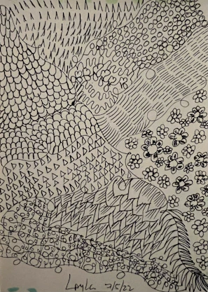 A refined ink drawing of an intricate pattern inspired by classic motifs.