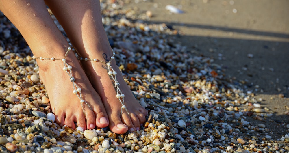 a barefoot woman's feet in a beaded barefoot barefoot barefoot barefoot barefoot barefoot