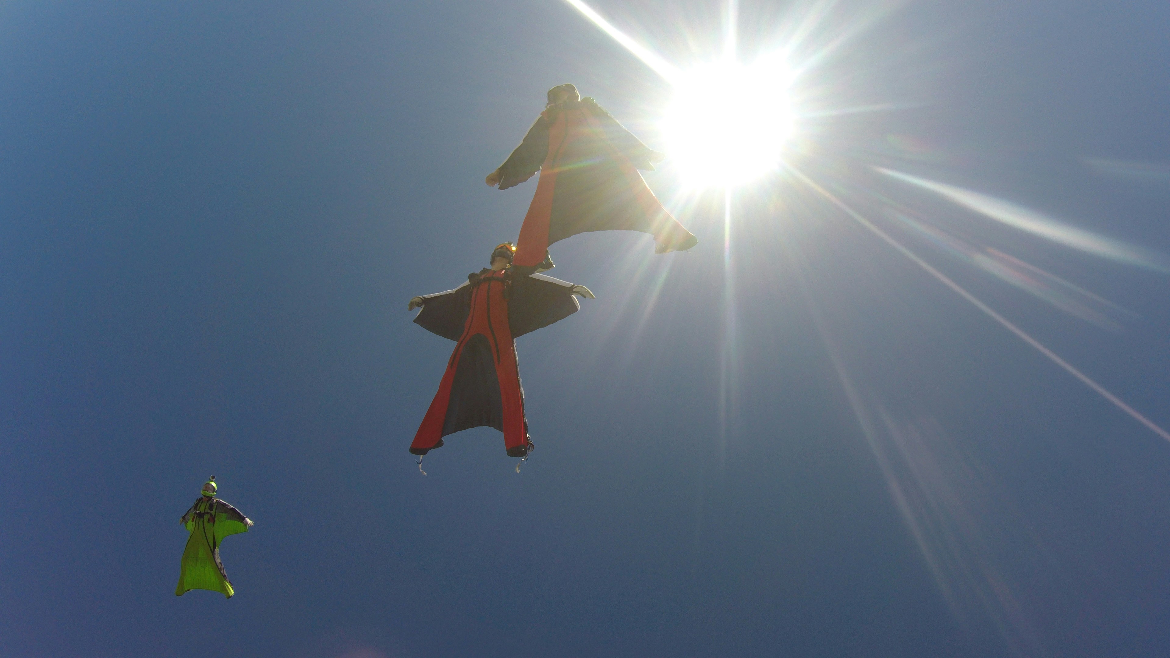 Two kites flying in the sky