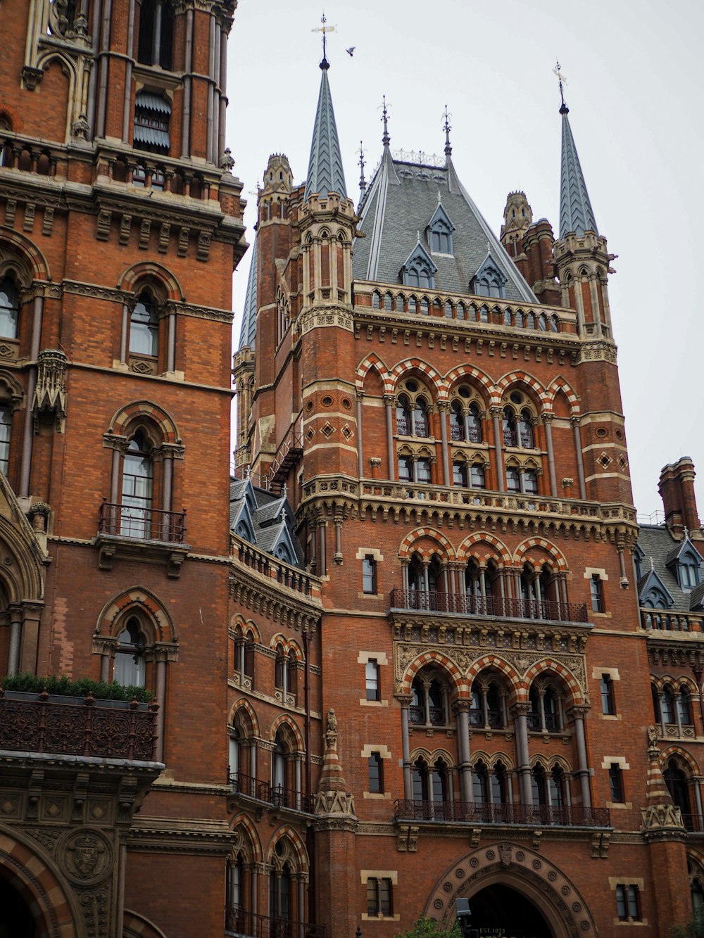 a large building with a clock on the front of it