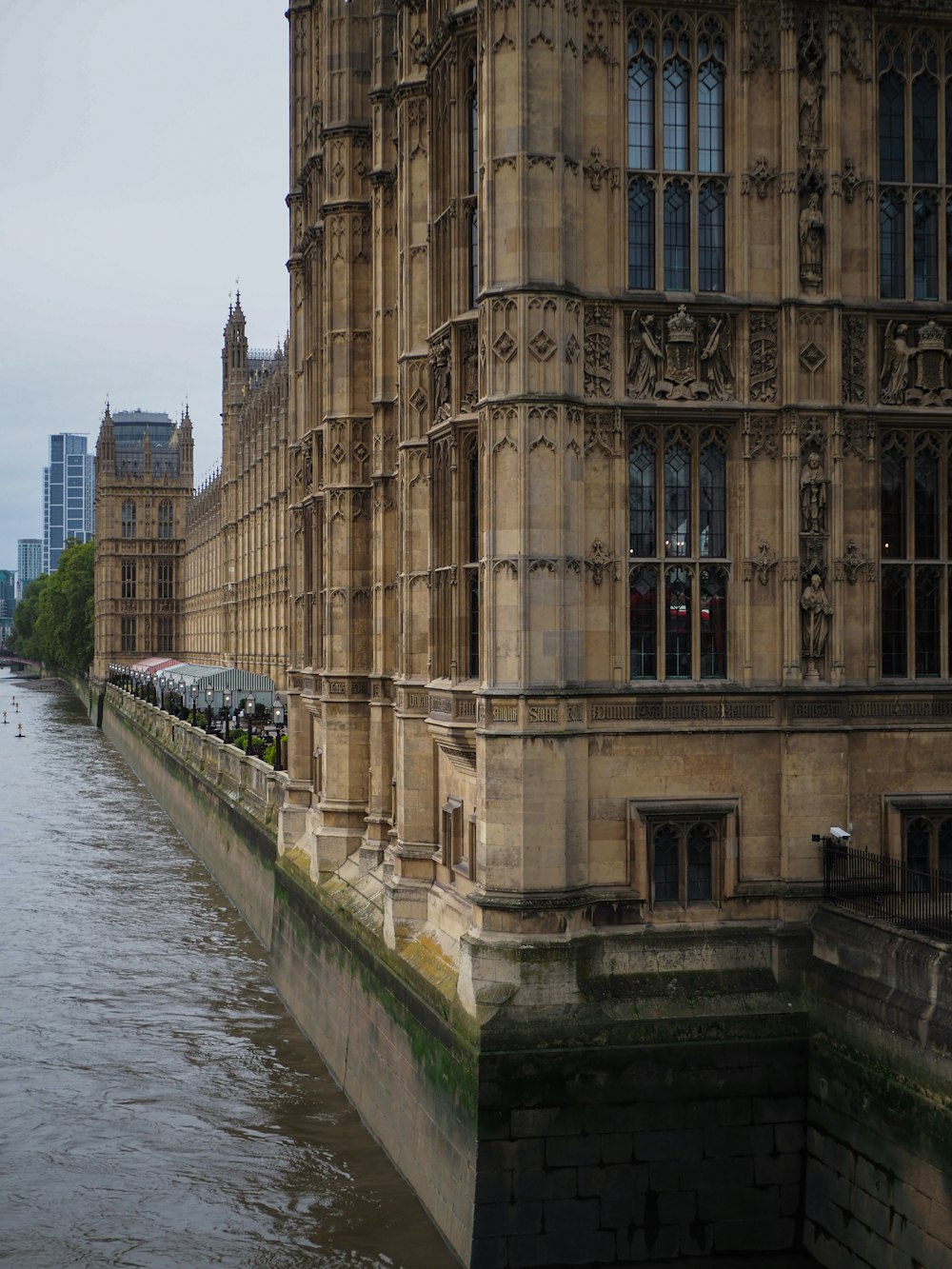 a large building next to a body of water