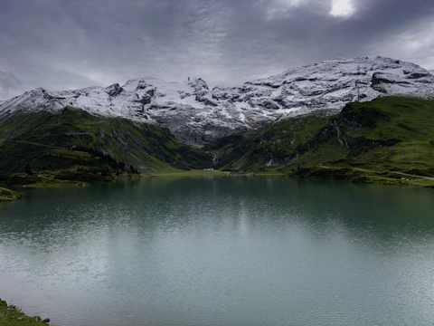 A serene mountain landscape symbolizing the union of science and spirituality.