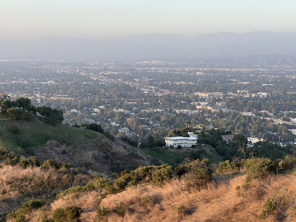 a view of a city from the top of a hill