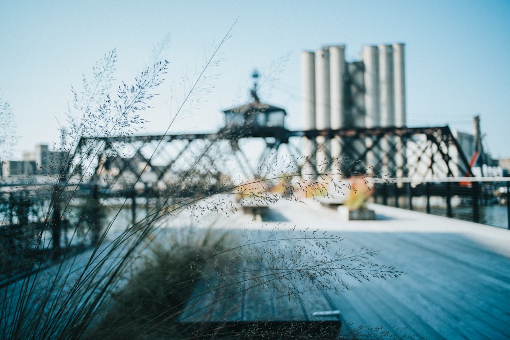 a view of a bridge over a body of water