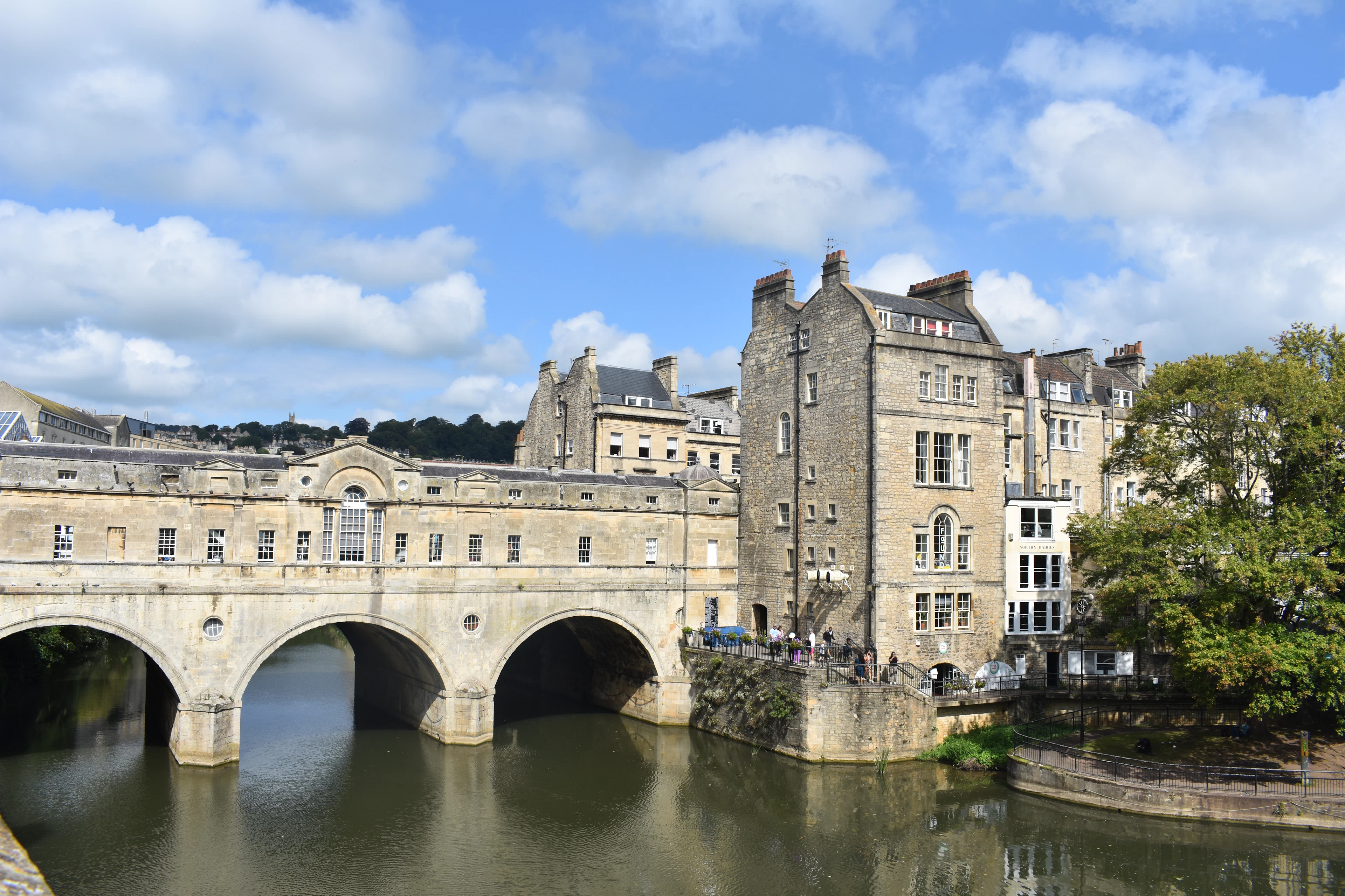 The shops built along Pulteney Bridge, Bath