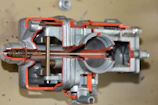 Cross-section view showing the internal structure of a drive shaft.