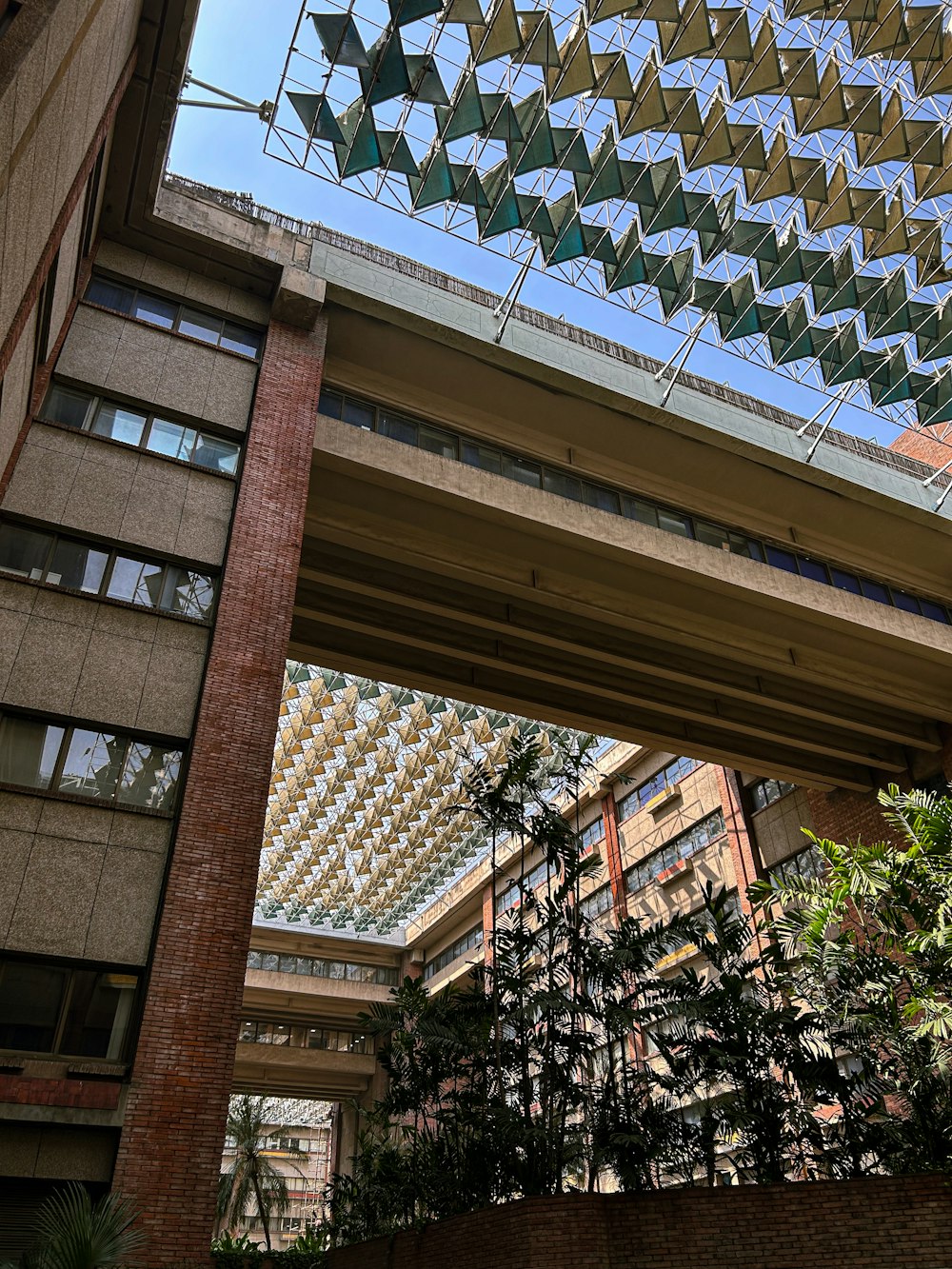 a very tall building with a skylight above it