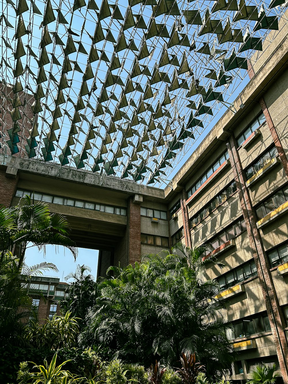 a very large building with a glass roof