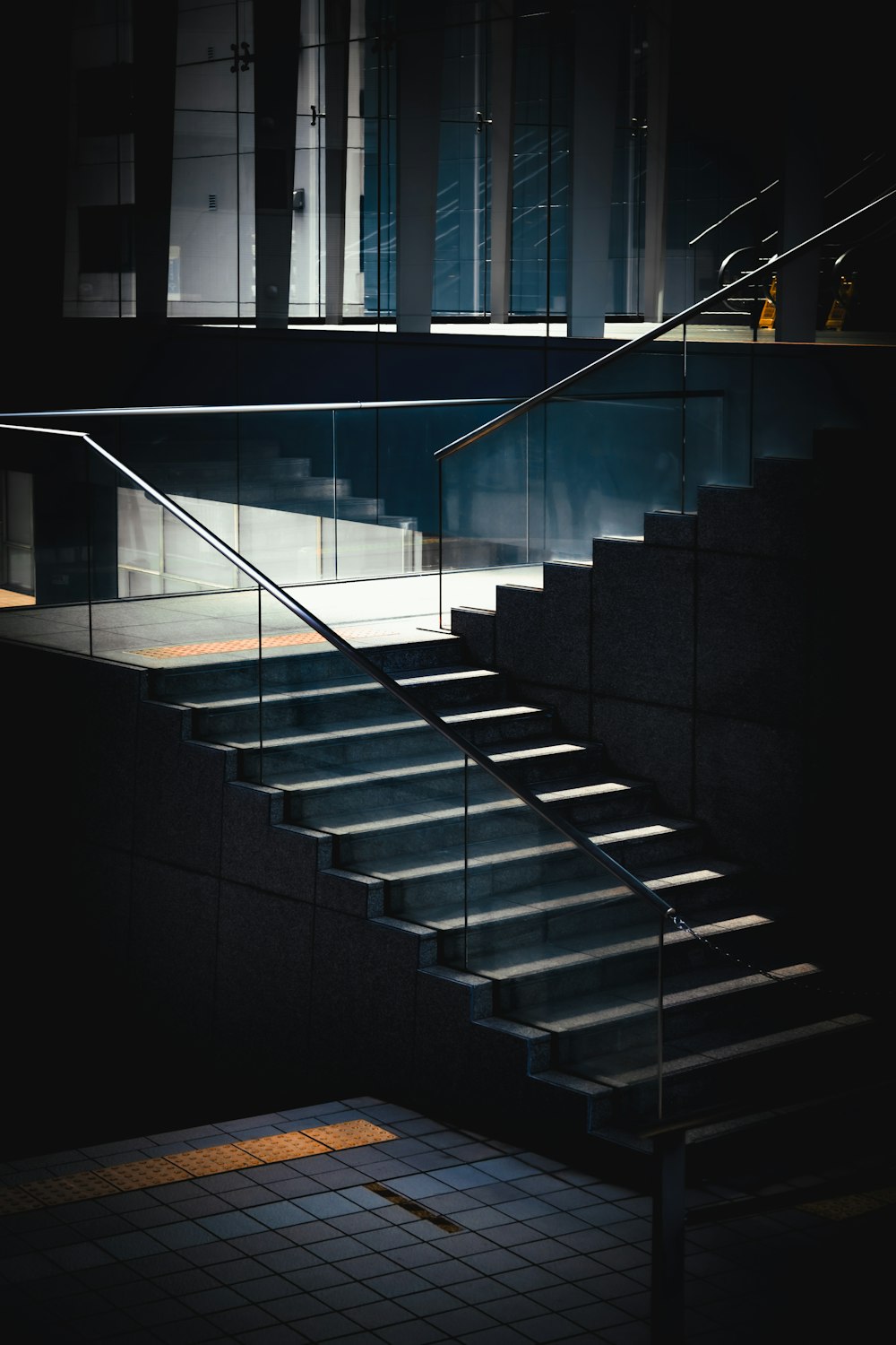 a set of stairs leading up to a building