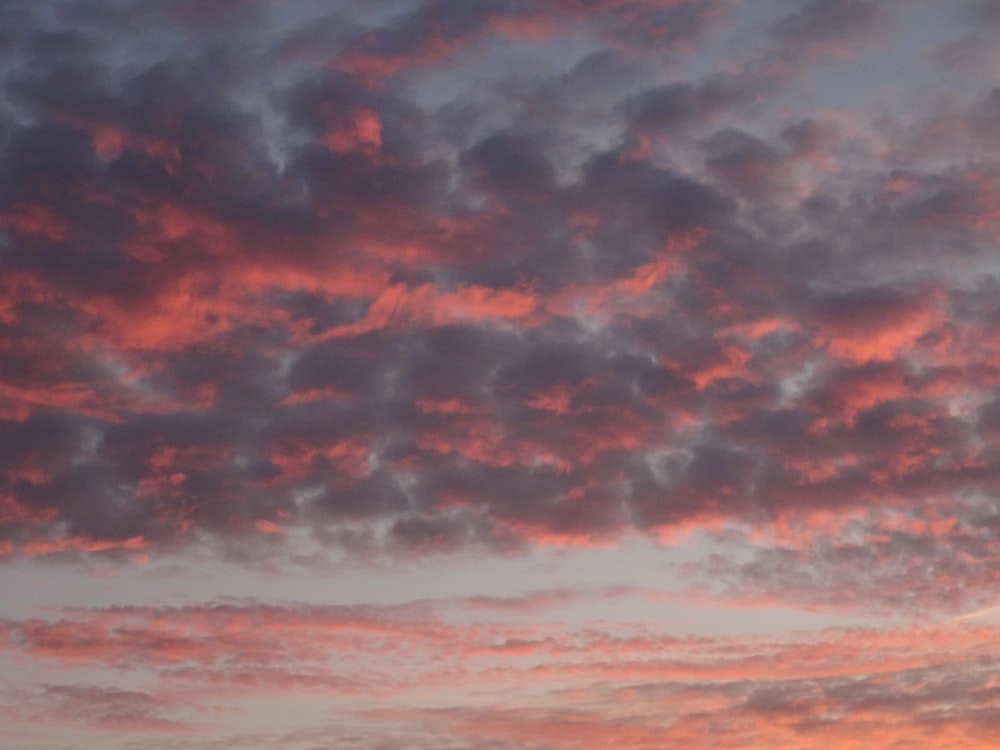 a plane flying in the sky at sunset