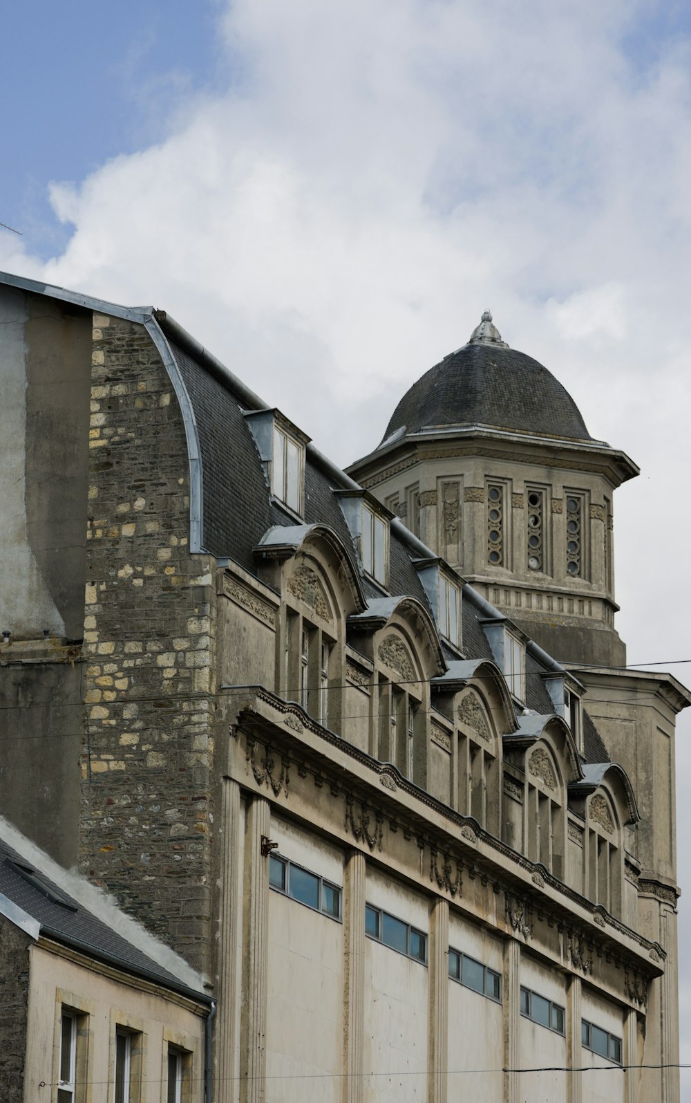 a large building with a clock tower on top of it