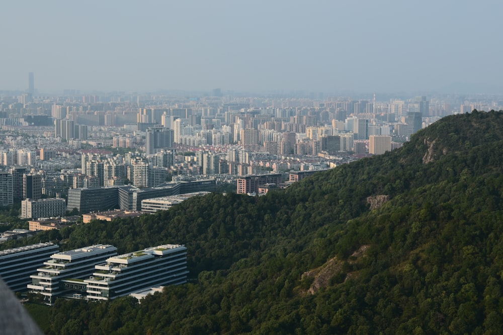 a view of a city from the top of a hill