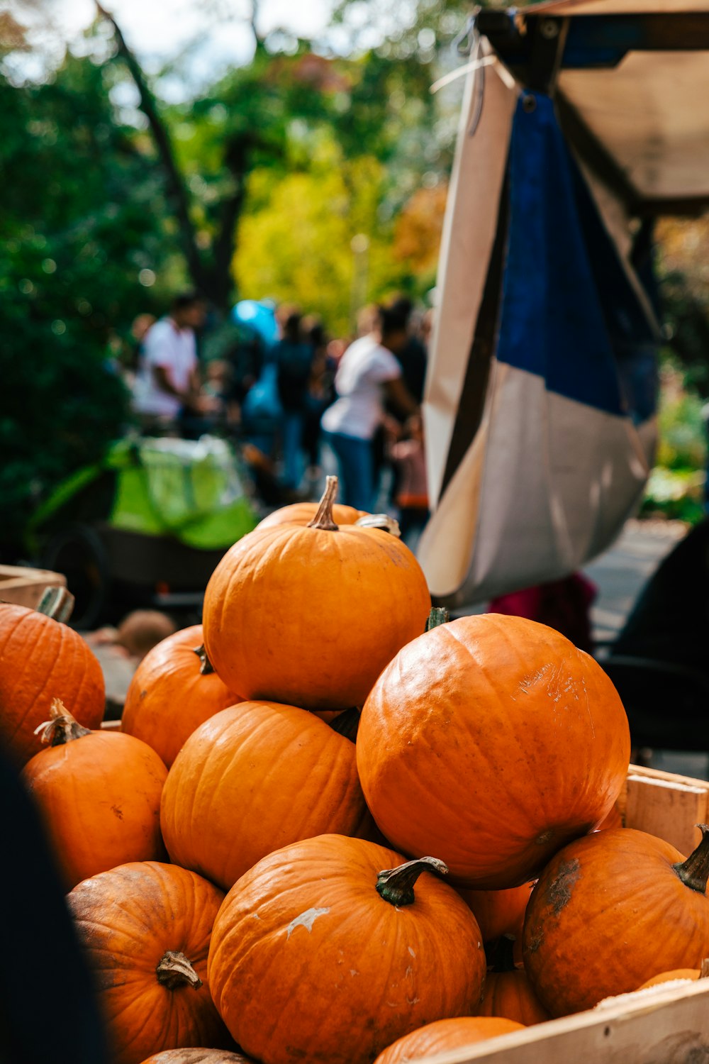 a pile of pumpkins sitting on top of each other