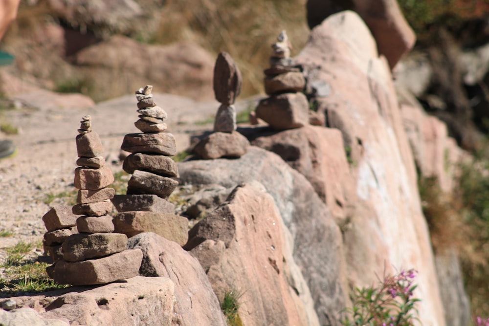a group of rocks stacked on top of each other