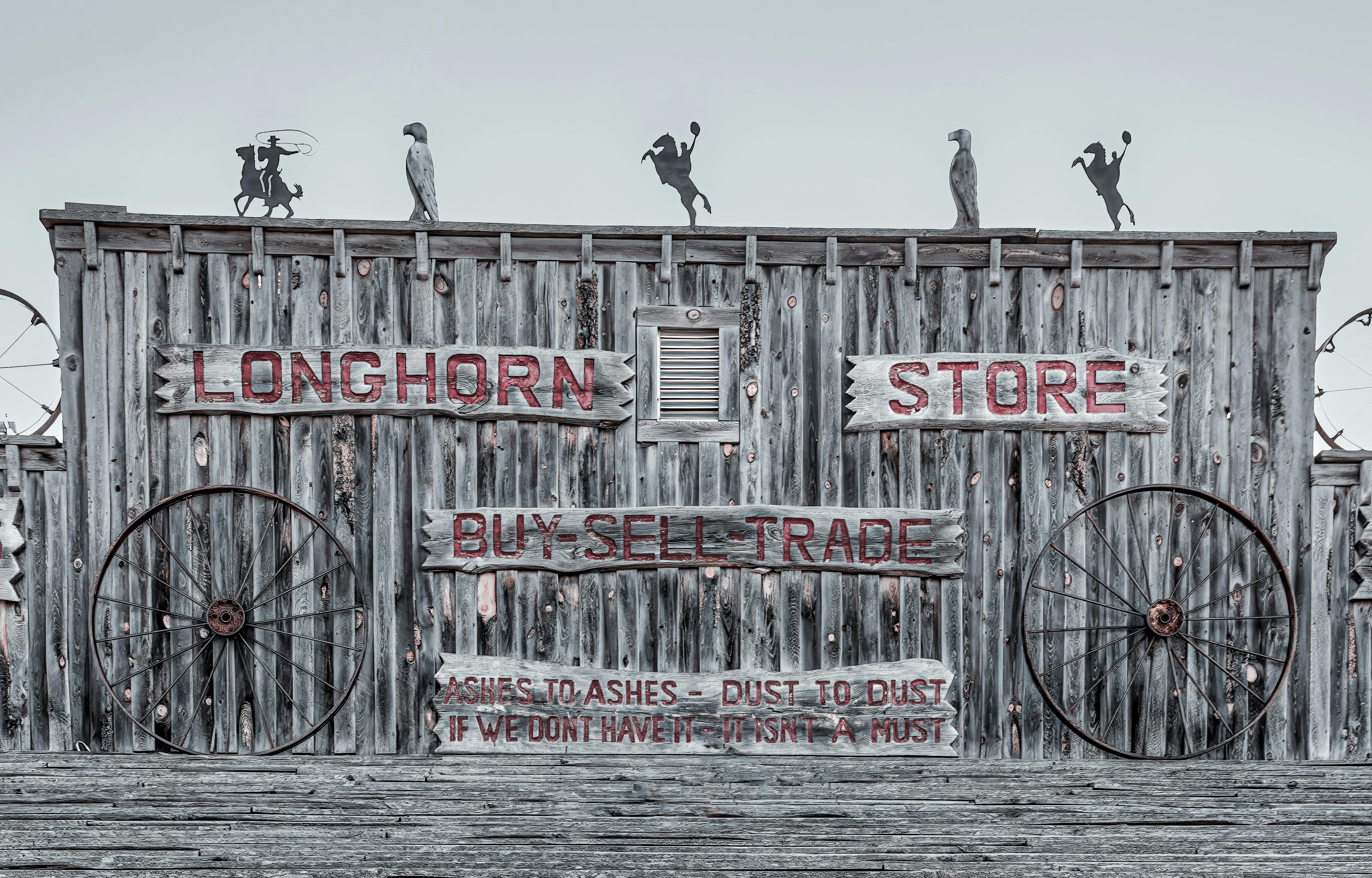 a building with a lot of signs on it