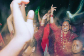 A joyful celebration with traditional Eritrean music and dance at a community gathering.