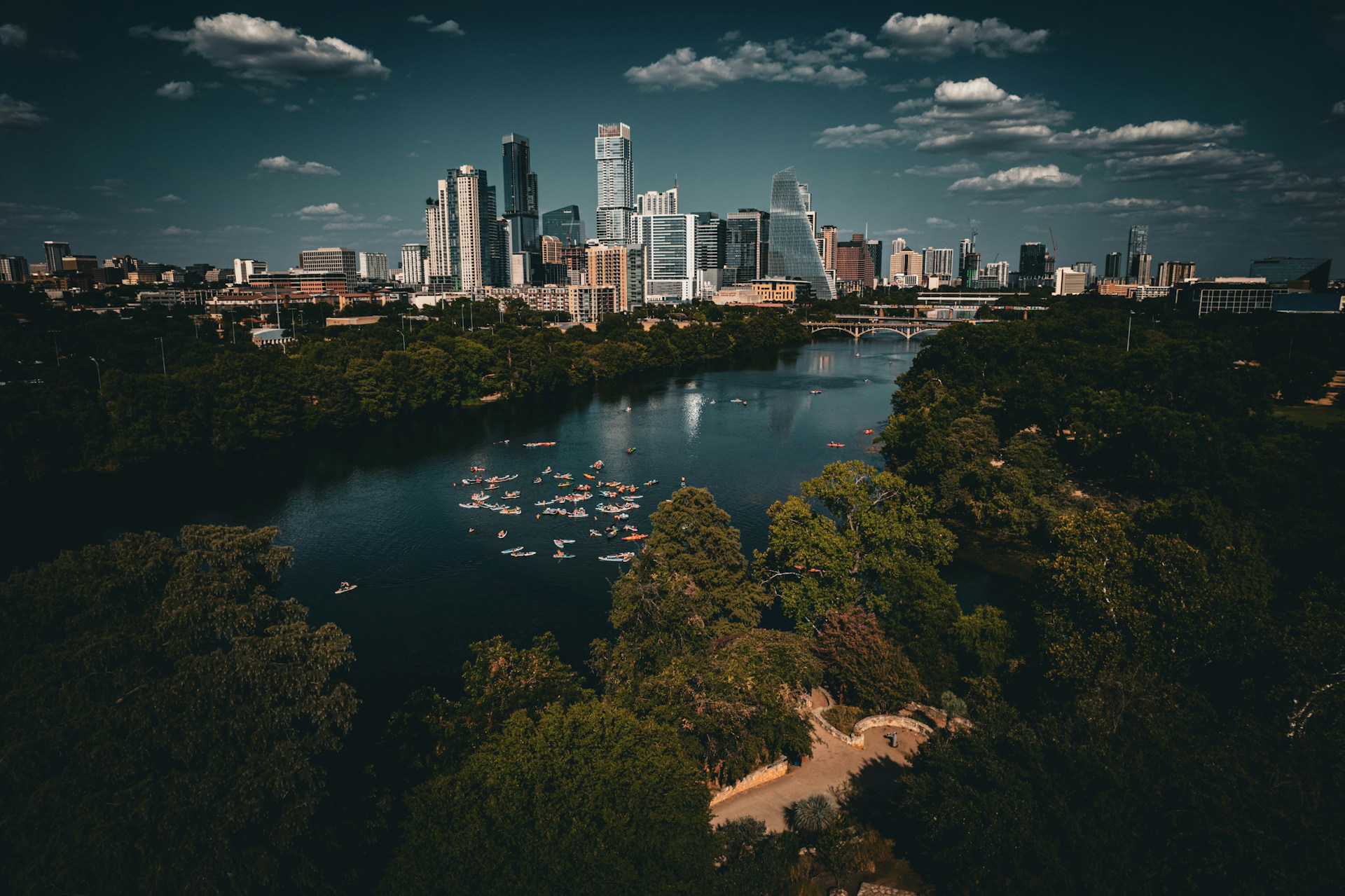 a view of a city from a bird's eye view