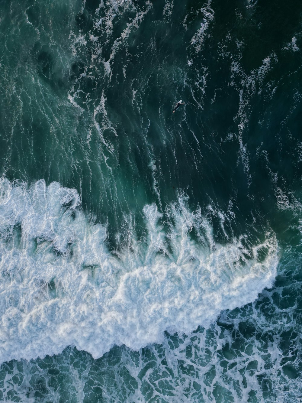 an aerial view of a body of water