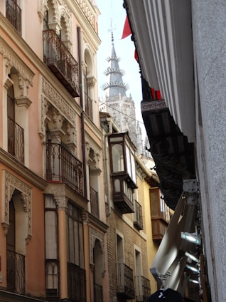 A cozy street view of a vibrant Malaga neighborhood with local shops and cafes.