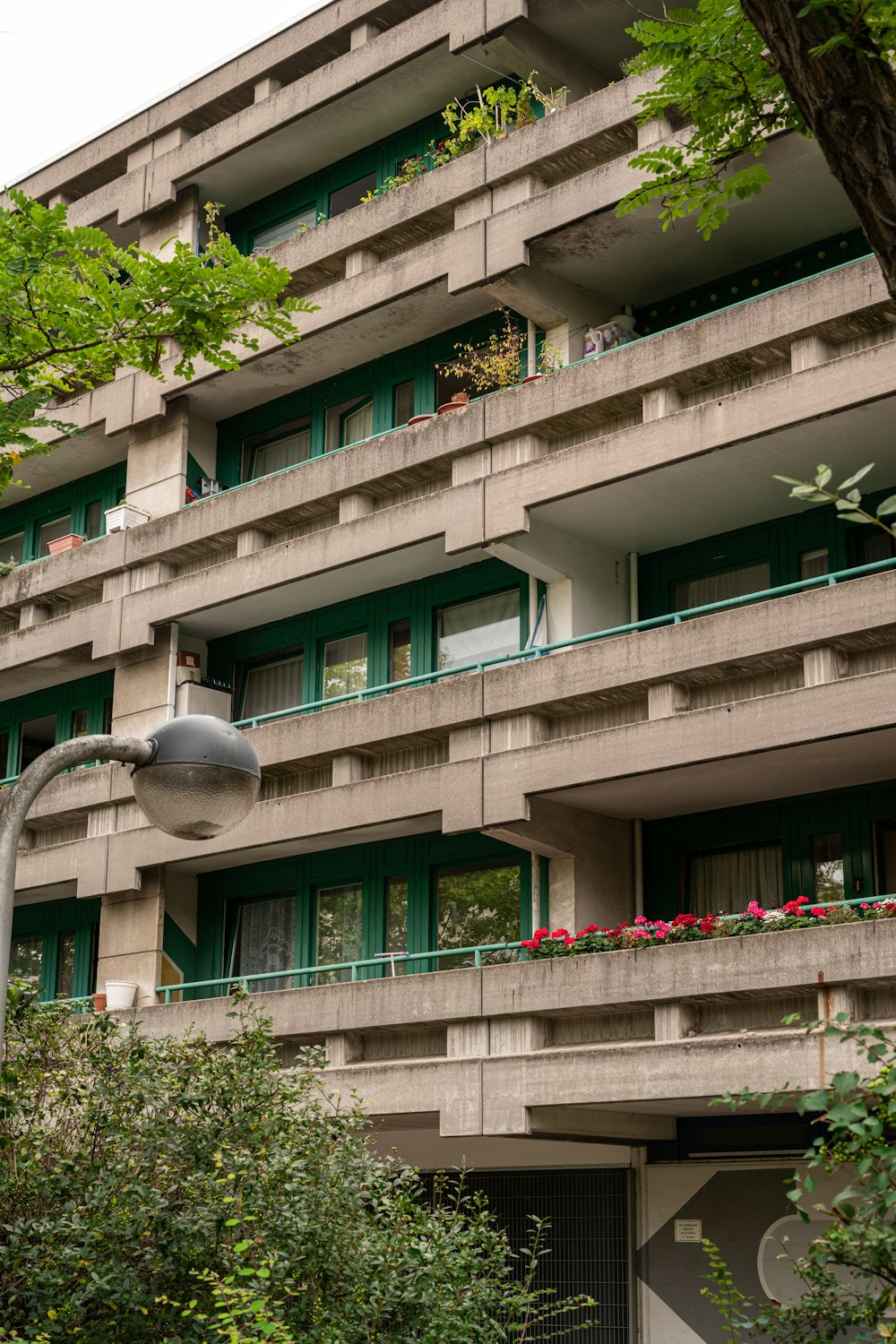 a tall building with balconies and balconies on the balconies