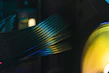 Modern network cables and connectors illuminated with golden light