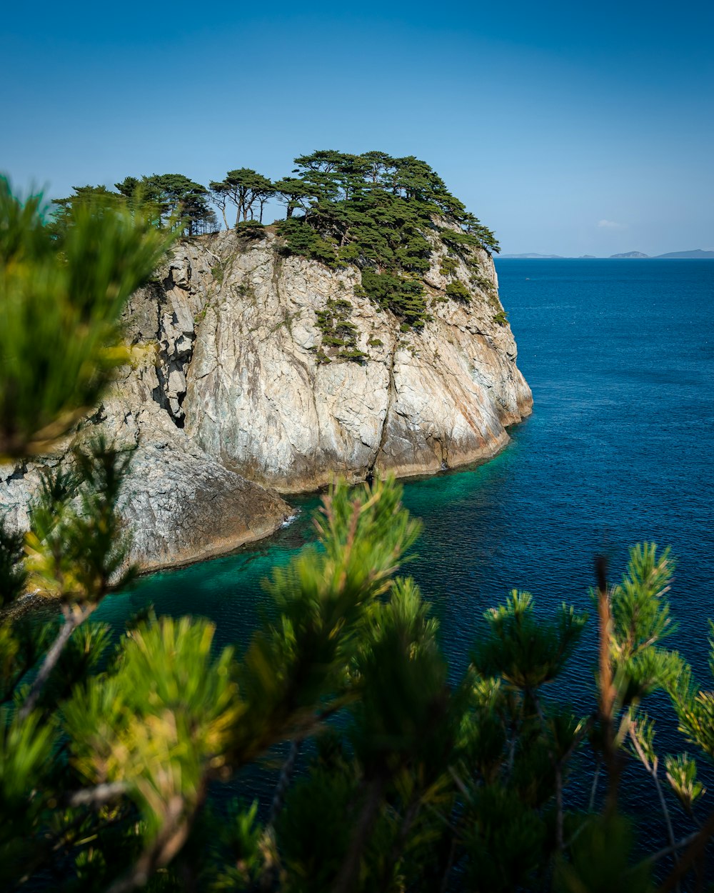 a small island in the middle of a body of water