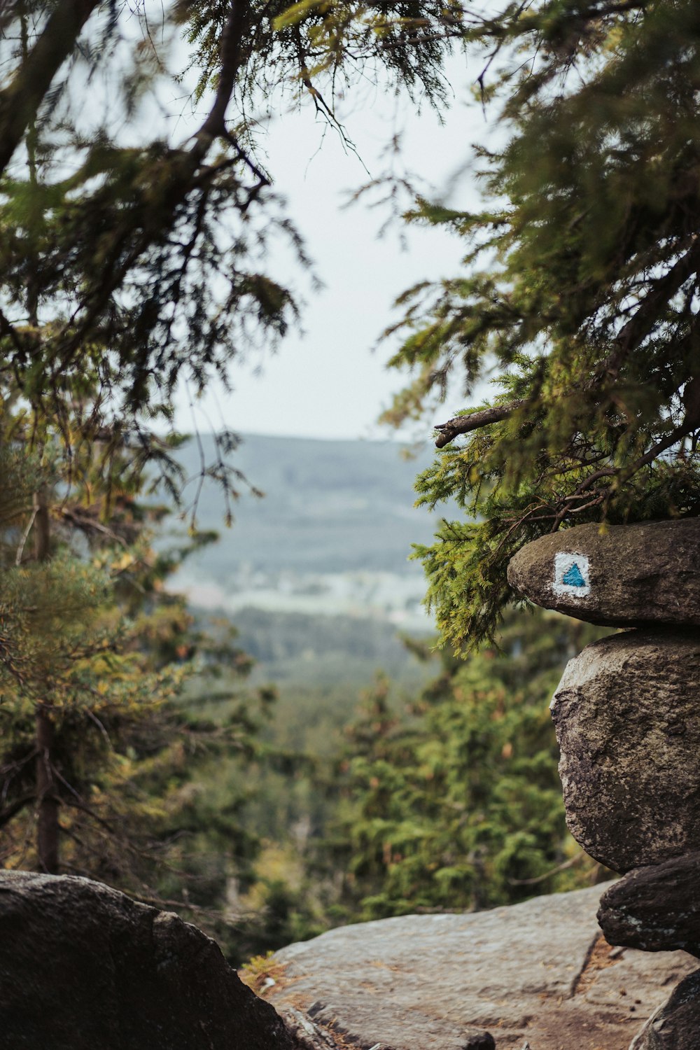 a rock formation with a bottle on top of it