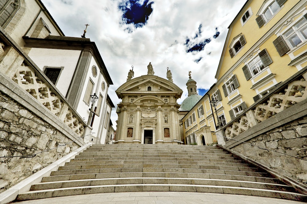 a church with a steeple on top of it