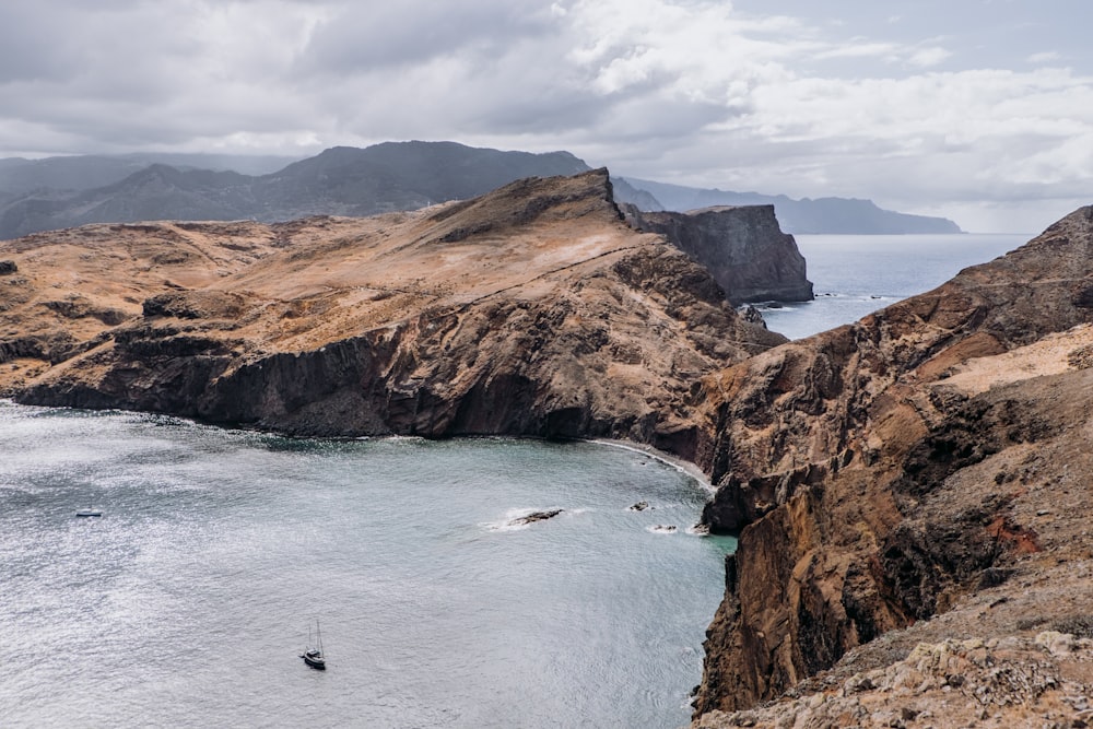 a large body of water surrounded by mountains