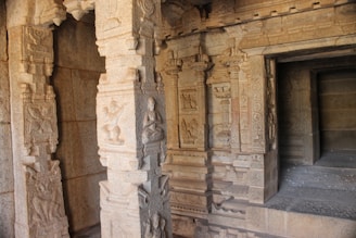 An ancient historical site with intricate carvings.