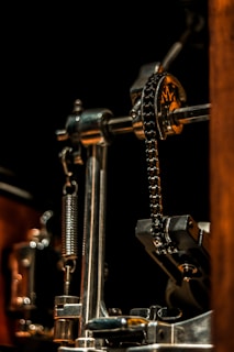 Close-up of a technician adjusting the spring mechanism inside a garage door
