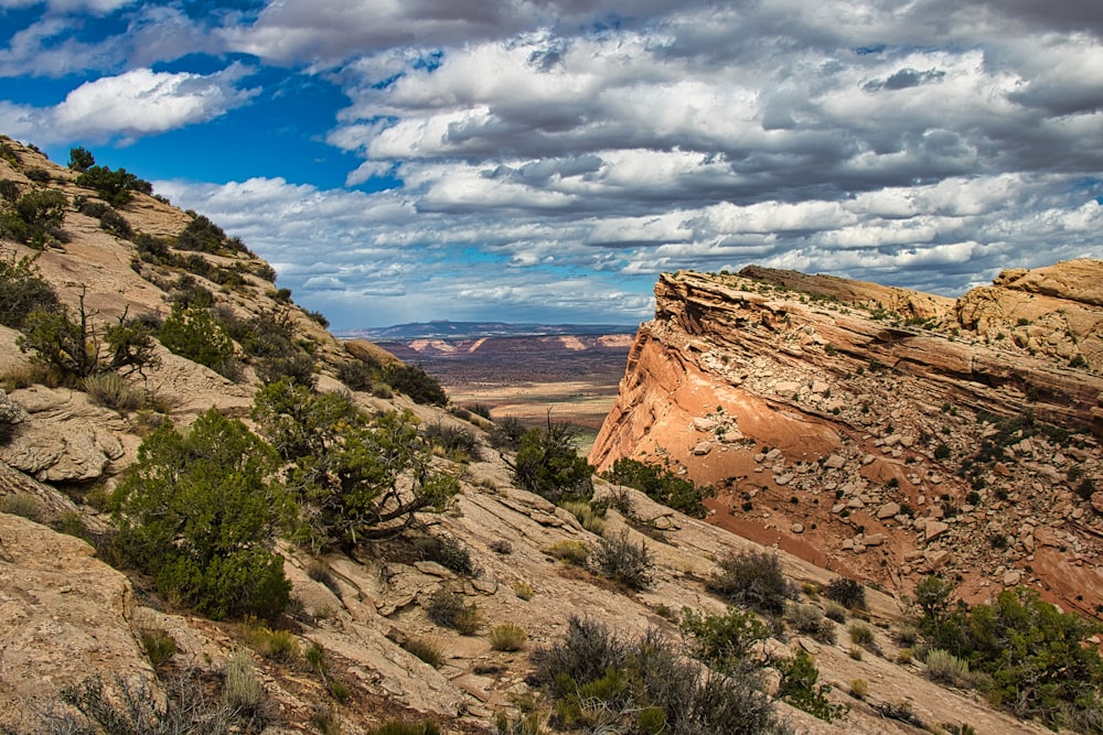 a view of a rocky outcropping in the desert