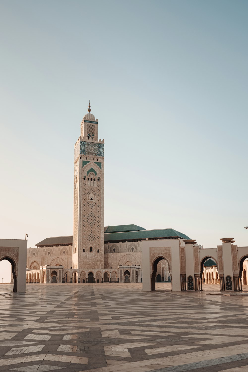 a large building with a clock tower in the middle of it