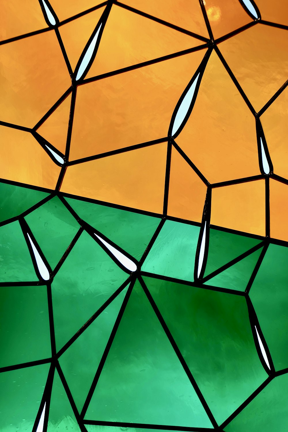 a close up of a stained glass window