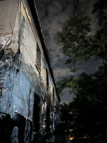 An atmospheric night scene from a film project, highlighting moody shadows and subtle highlights.