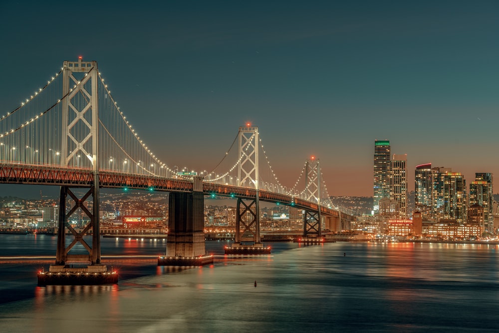 a large bridge over a large body of water