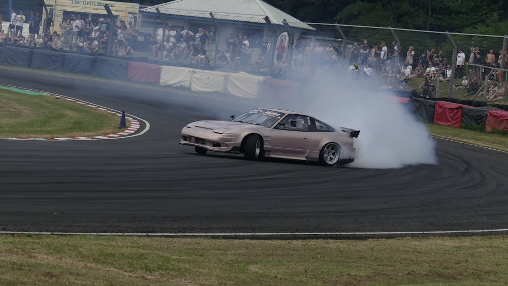 a car with a lot of smoke coming out of it