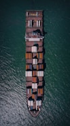 A stunning image of a cargo ship loaded with containers.