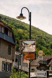 A peaceful street in Brühl with clear signage reflecting local governance.