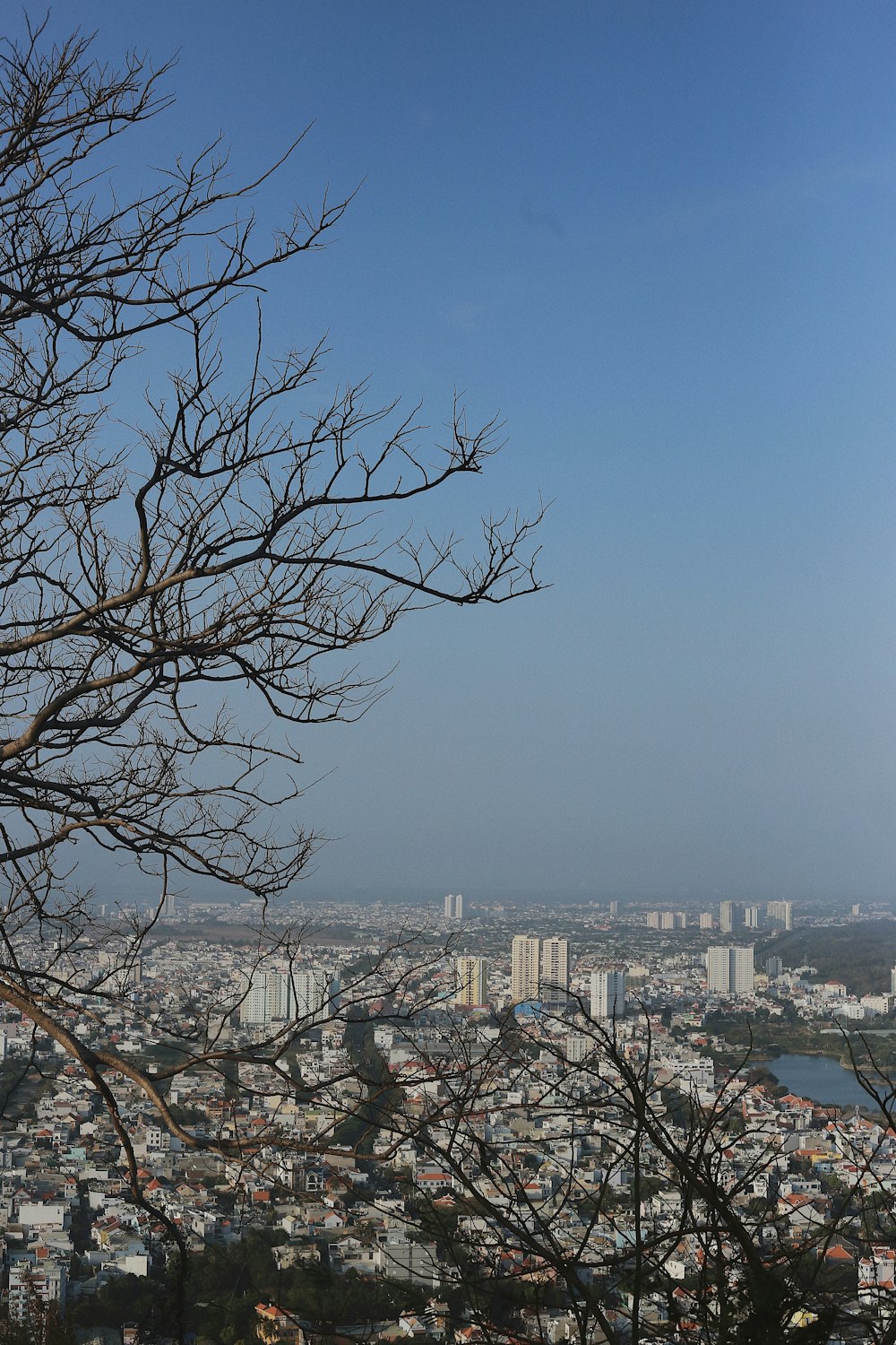 a view of a city from the top of a hill