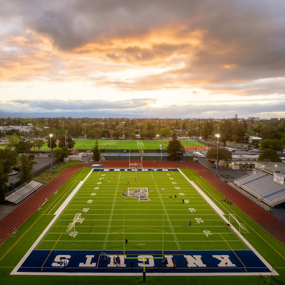 Example aerial football field view