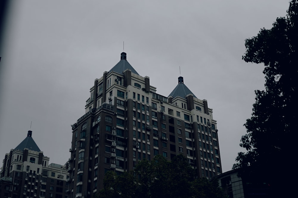 a very tall building with a clock on the top of it