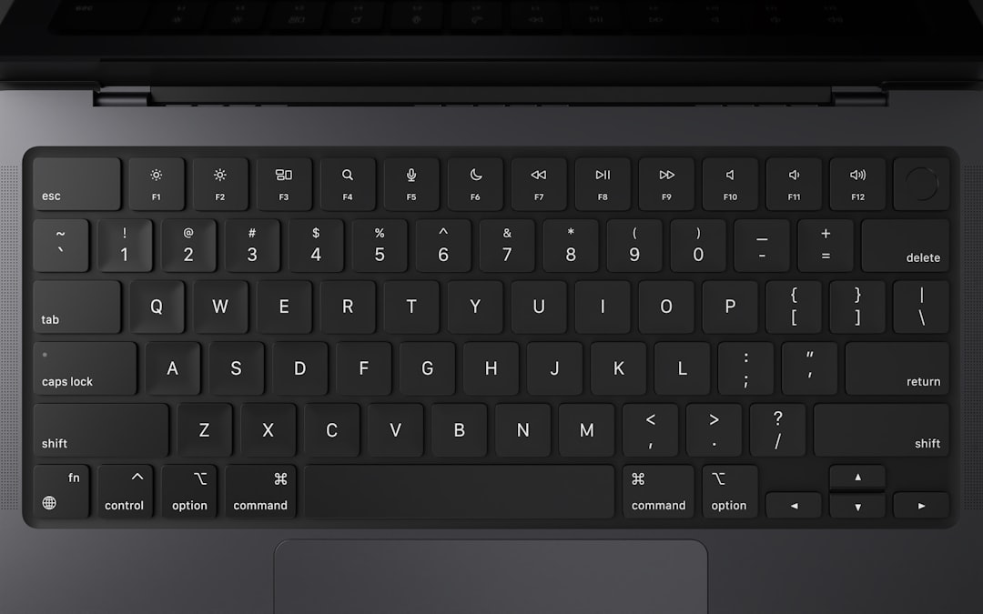 a close up of a black keyboard on a laptop,